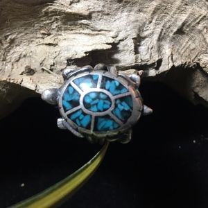 Vintage Turquoise Turtle Ring #23A